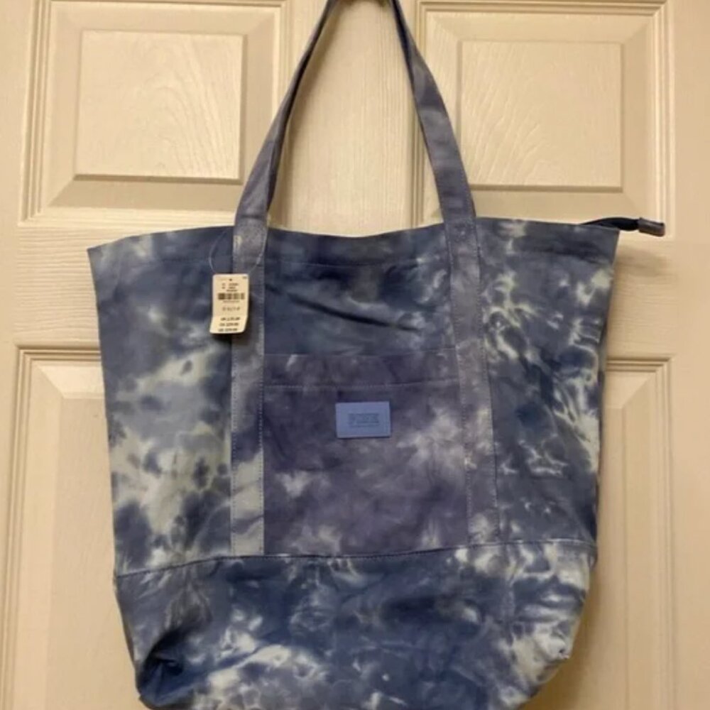 NWT Pink by Victoria’s Secret Blue Tie Dye Tote